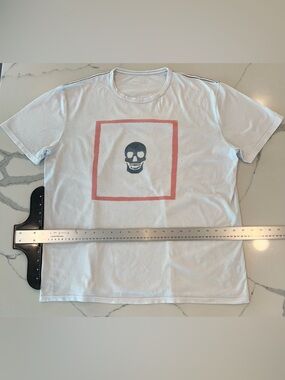 Sport of Kings LA White Short Sleeve Tee with Skull Graphic